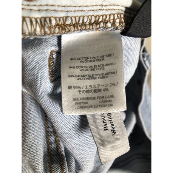 J. Crew Women’s 9” High Rise Toothpick Light Wash Blue Jeans Size 29 - Picture 8 of 10